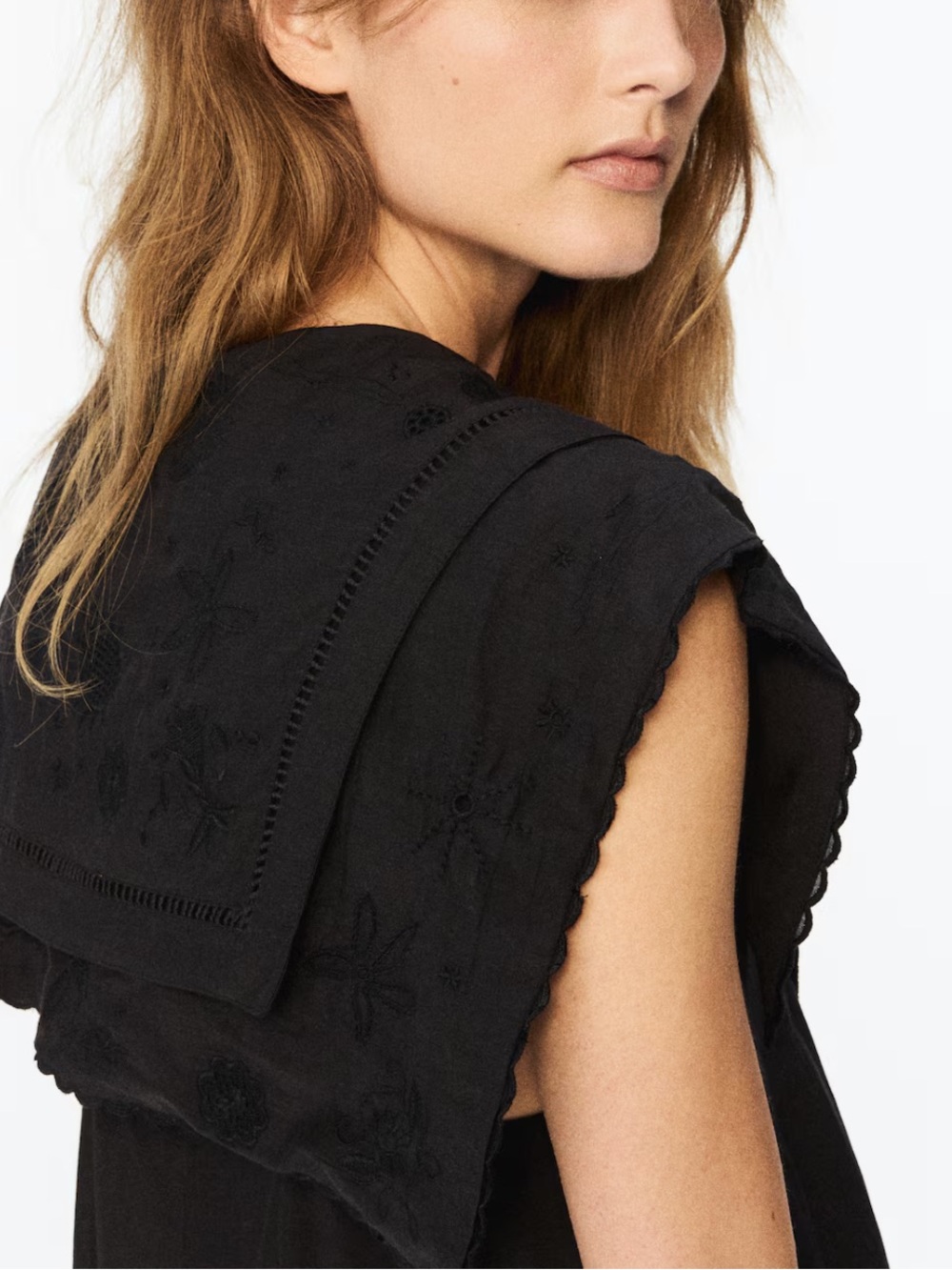NWT (size small) H&M Studio EYELET-EMBROIDERED DRESS WITH SAILOR COLLAR - Picture 4 of 7